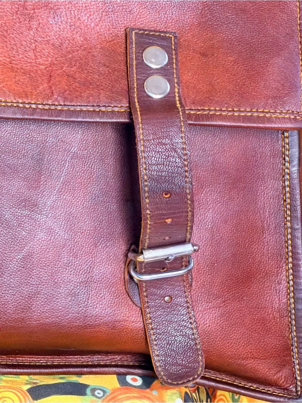 Carbon2Cobalt Men's Tan Leather Messenger Bag